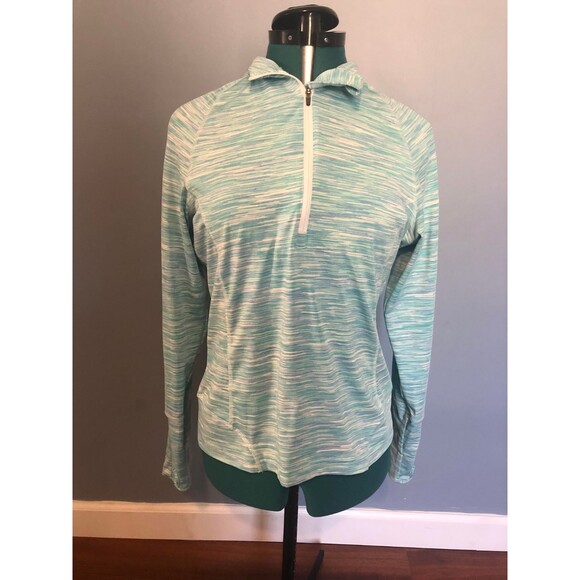 Peter Millar Blue & White Wicking Quarter Zip Pullover, Size M - Picture 1 of 5
